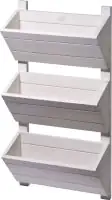 Dobar 3-stufiges Wand-Pflanzbeet weiß 38 x 17,5 x 79 cm