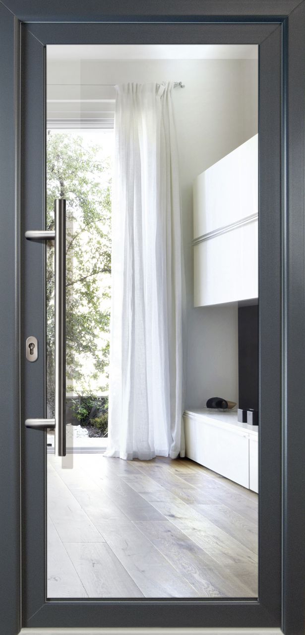 Meeth Haustür Signum Aluminium Modell 60 88 x 208 cm DIN links weiß/titan