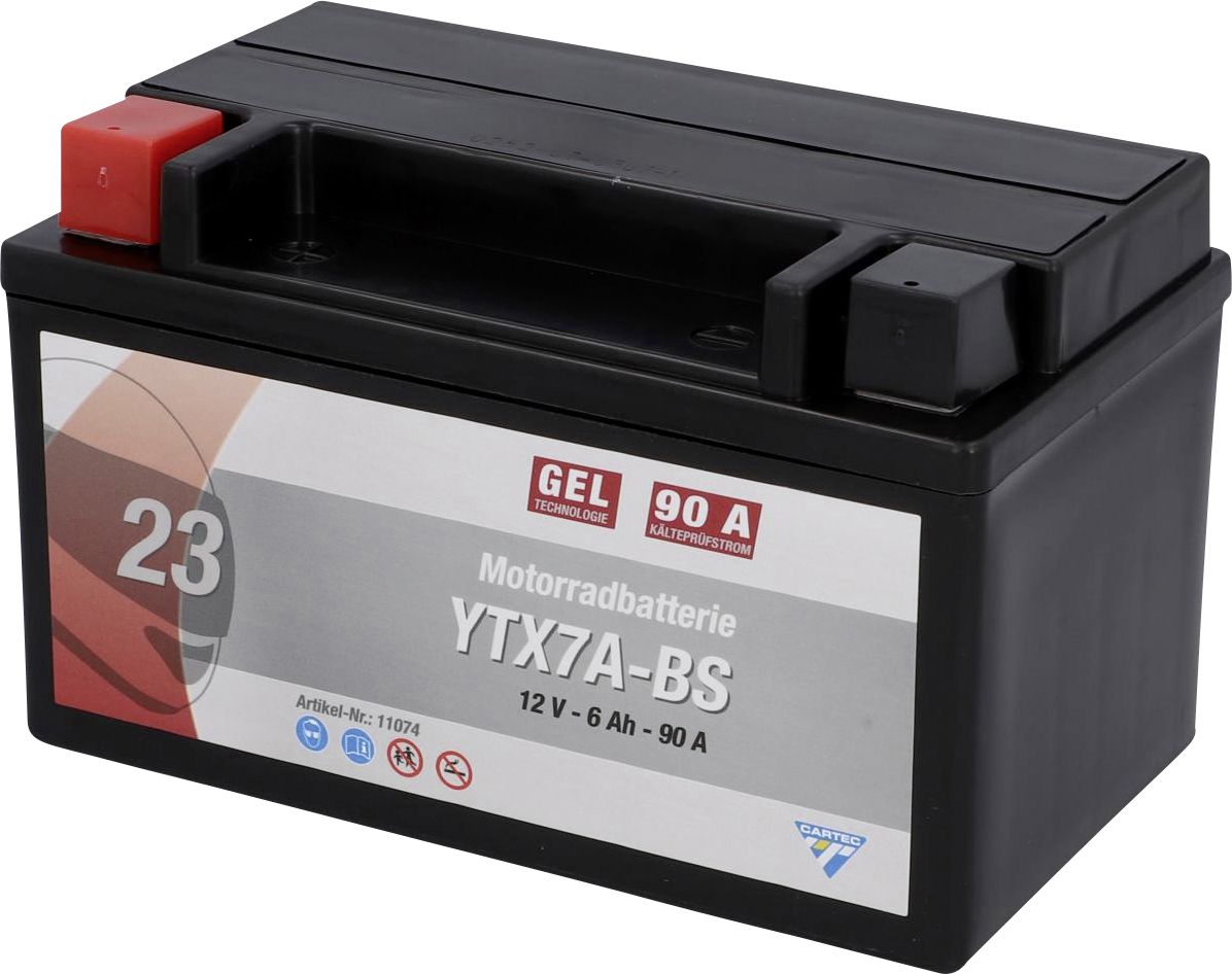 Cartec Gel Motorradbatterie YTX7A-BS 6Ah 90A GLO680456082