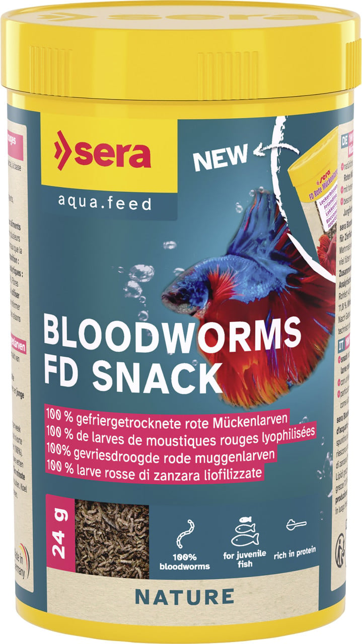 Sera Fischfutter Bloodworms FD Rote Mückenlarven 250 ml GLO629501121