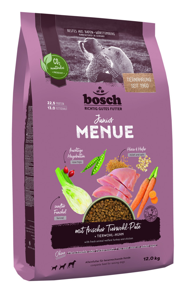 Bosch Hundetrockenfutter Junior Menue 12 kg Pute