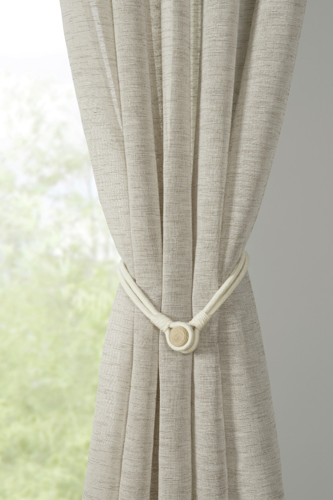 Gardinia Raffhalter für Vorhänge Kordel 47 cm beige - 2 Stück