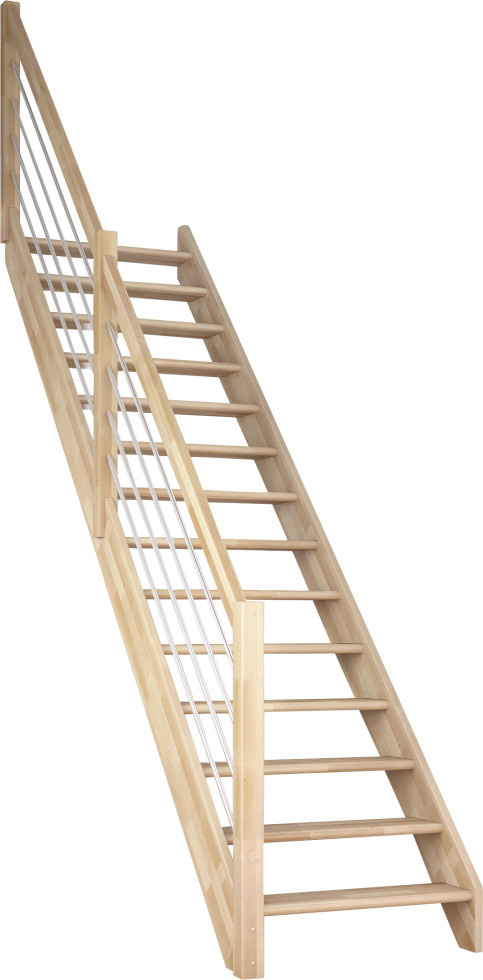 Dolle Raumspartreppen Paris gerade Buche unbehandelt inkl. Geländer