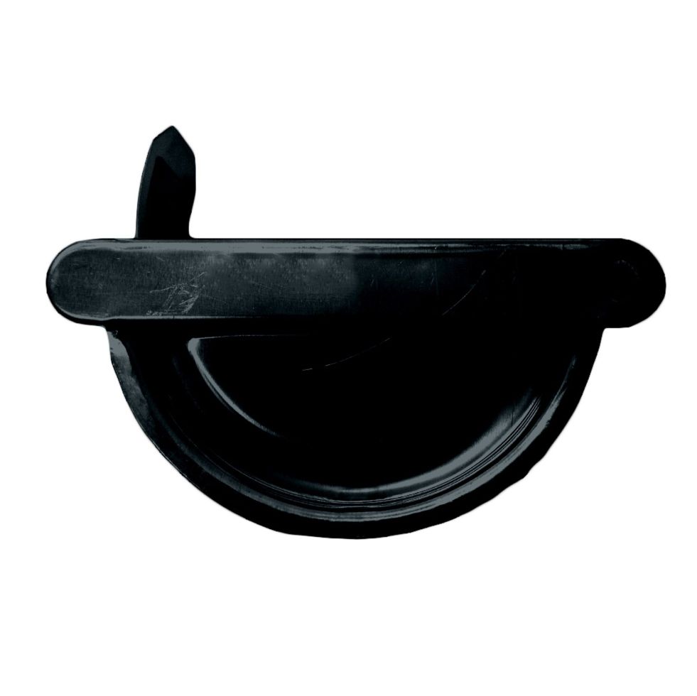 Sarei Dachrinnen-Endstück Alu-anthrazit, halbrund, Links