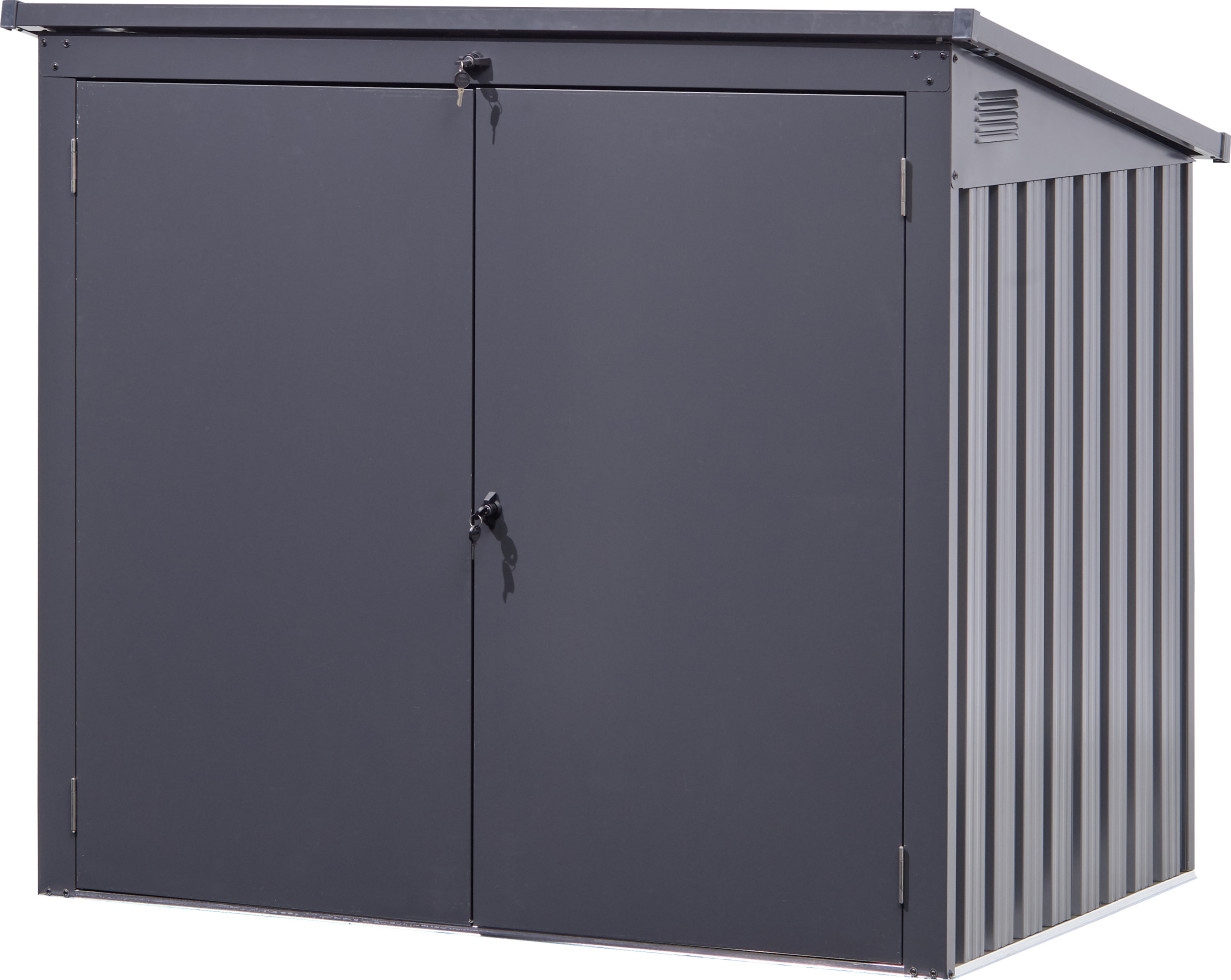 Floraworld Mülltonnenbox aus Stahl für 2 x 240 L Mülltonnen anthrazit