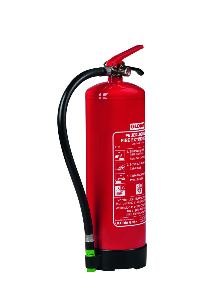 Extincteur à Mousse Protex SD6 E 6 Litres - Classe A Et B, 11 Kg, Sans Fluorure, Avec Support Mural