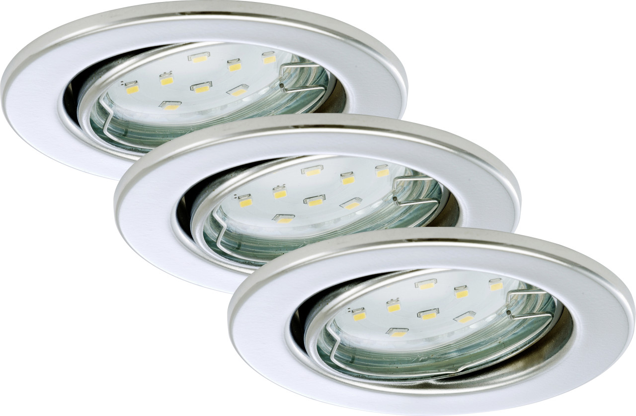 Briloner LED-Einbauleuchten GU10 Set 3 flg 3 x 3W, 250lm chrom