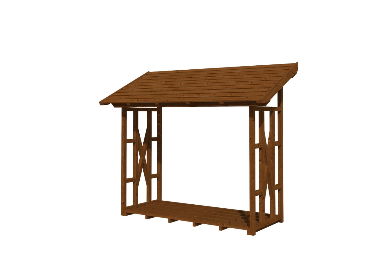 SKAN HOLZ Holzunterstand Paul 2 290 x 126 cm , lasiert in Nussbaum