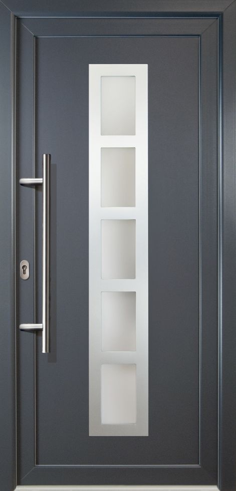 Meeth Haustür Signum PVC Exclusiv PVC Modell 51 98 x 200 cm, DIN links, Titan