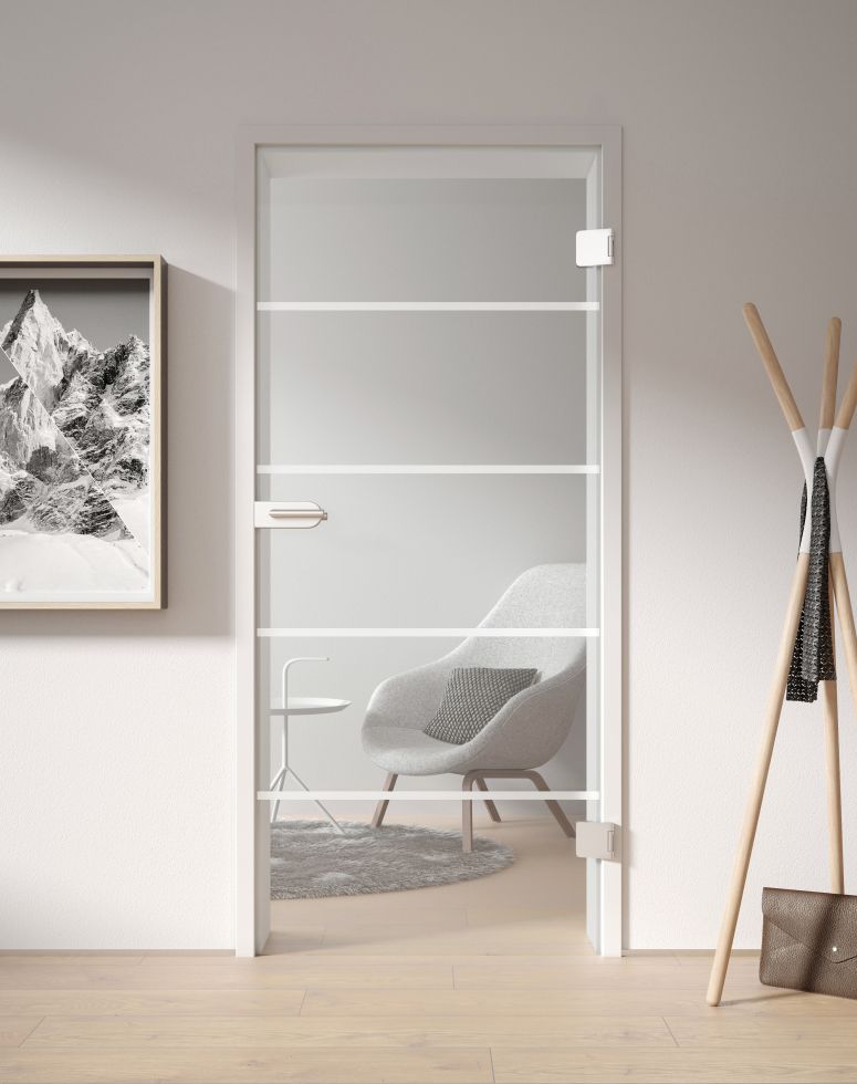 INOVA Glas-Drehtür 834x1972mm - ESG Sicherheitsglas Mit Studio-Beschlag