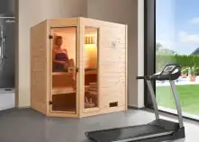 Weka Massivholzsauna Valida Eck 1 Sparset mit Saunaofen