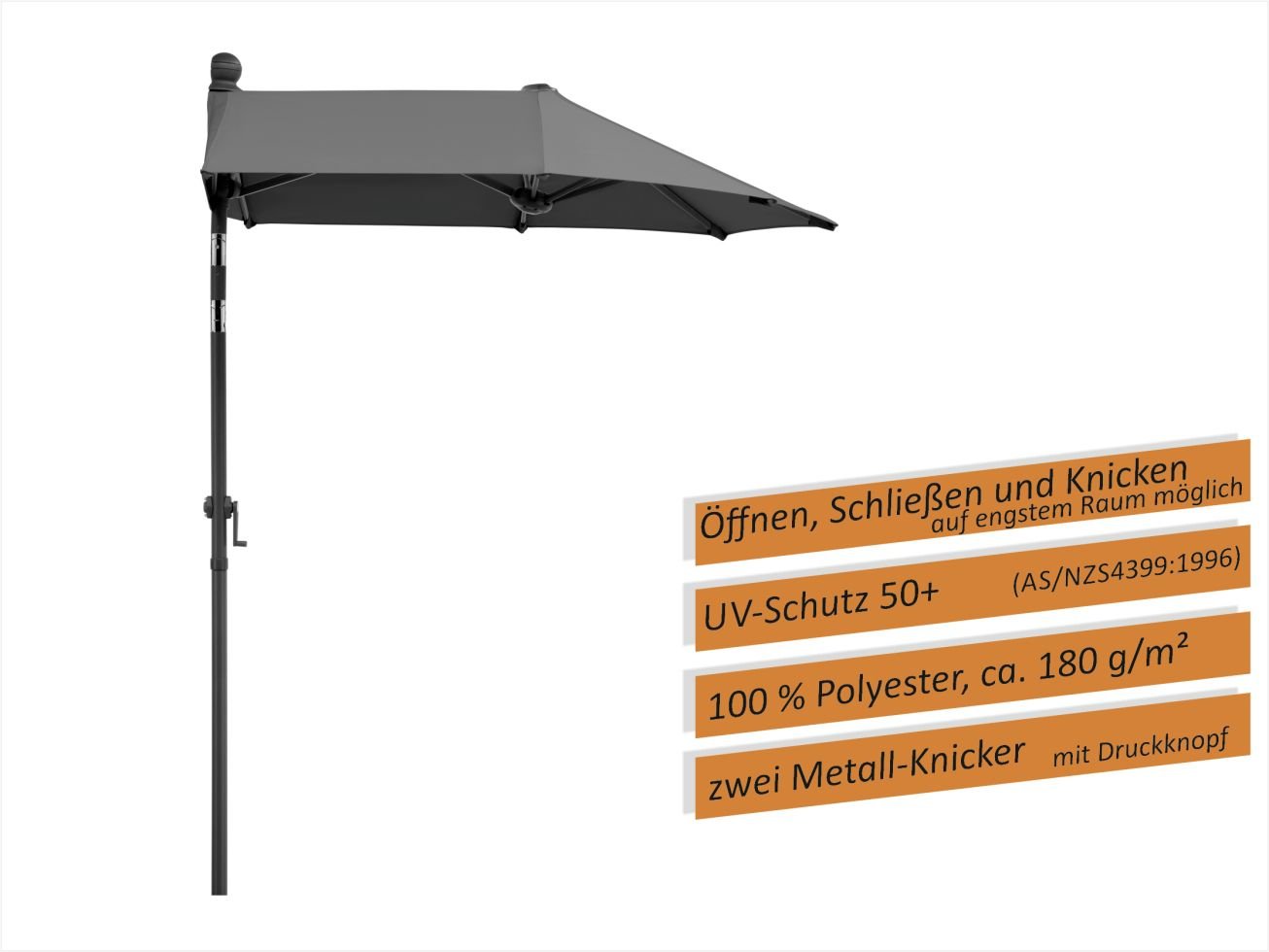 Schneider Sonnenschirm Salerno mezza anthrazit 150 x 150 cm kaufen