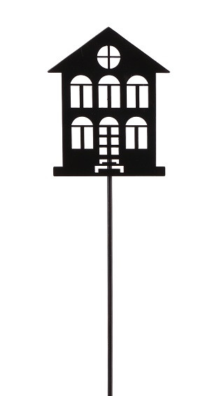 TrendLine Deko Eisen Figurenstecker Haus 35 x 0,5 x 7,5 cm schwarz GLO660173401