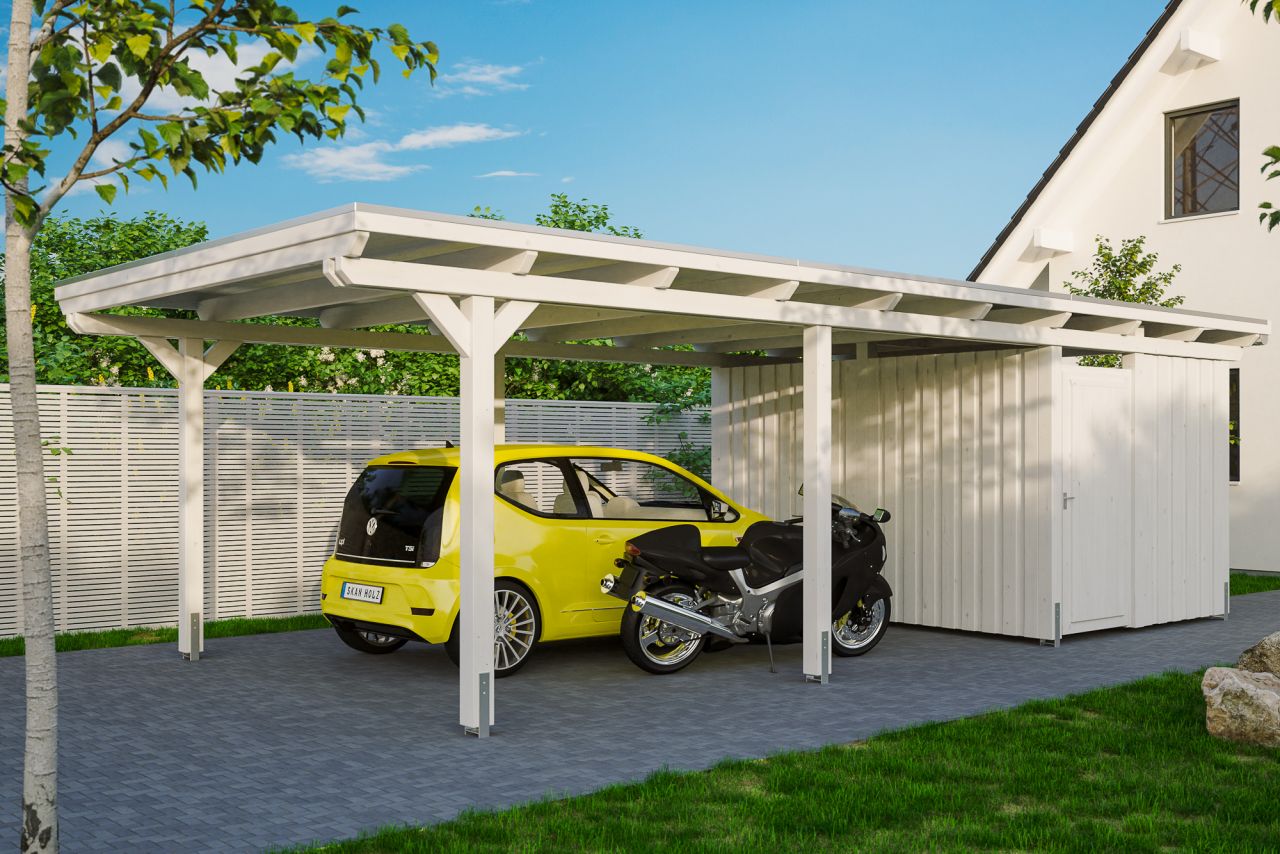 SkanHolz SKAN HOLZ Carport Emsland 404 x 846 cm mit Aluminiumdach, mit Abstellraum GLO784205795
