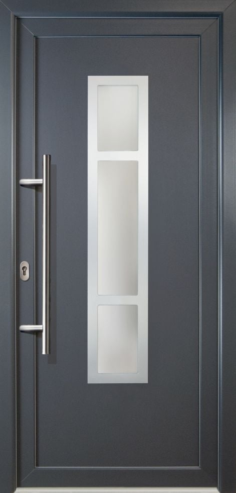 Meeth Haustür Signum PVC Modell 87 108 x 208 cm, DIN links, weiß/titan