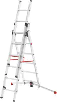 Hailo Mehrzweckleiter S100 Profilot 2 x 6 + 1 x 5, Arbeitshöhe max. 4,70 m