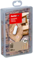 Fischer Holzdübel Sortimentskasten 6 x 30 mm / 8 x 40 mm / 10 x 50 mm
