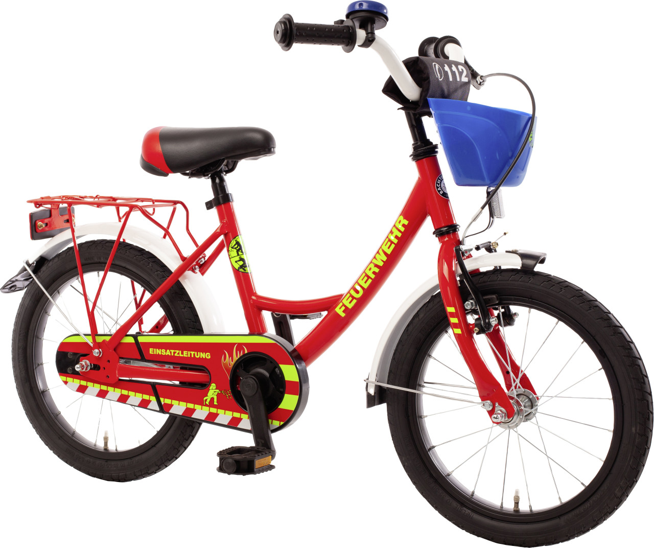 Bachtenkirch Kinderfahrrad Feuerwehr 16 Zoll feuerrot GLO664013580