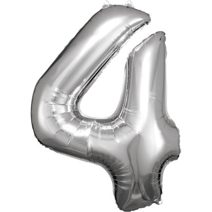 Northstar Folienballon Nummer 9 – 86,4 Cm Silber, Mit Selbstschließendem Ventil, Für Helium Oder Luft