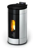 FreePoint Pelletofen Globe Stahl 10,5 kW schwarz-weiß