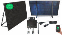 Schwaiger Solar Balkonkraftwerk 1000 Watt Wifi fähig mit Aufständerung bifazial