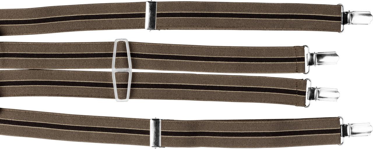 Landes Lederwarenfabrik Hosenträger H-Form, schmal, gestreift braun 130 cm