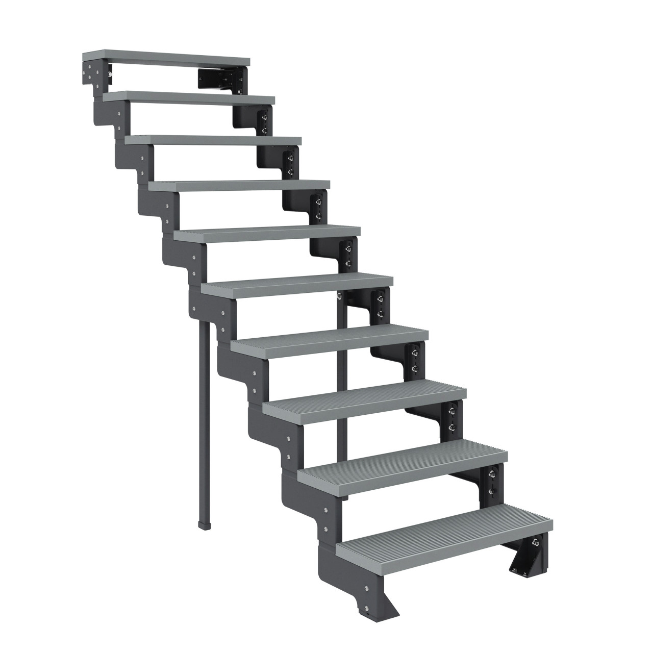 Dolle Außentreppe Trimax Gardentop 10 Stufen 80 cm ohne Geländer grau