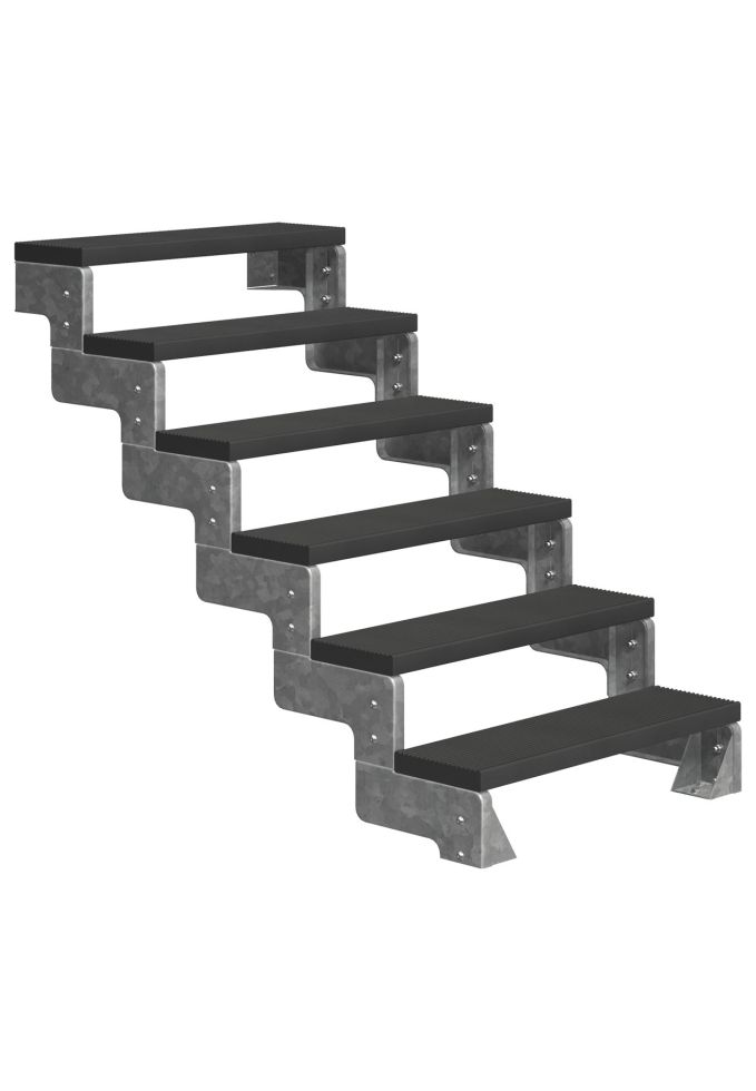 Dolle Außentreppe Gardentop 6 Stufen ohne Geländer, Breite 100 cm, Trimax, anthrazit