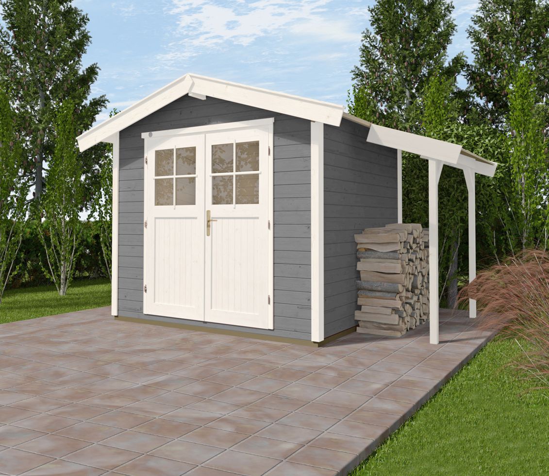 Weka Gartenhaus Zoey 296 x 205 cm grau mit Fußboden kaufen Globus