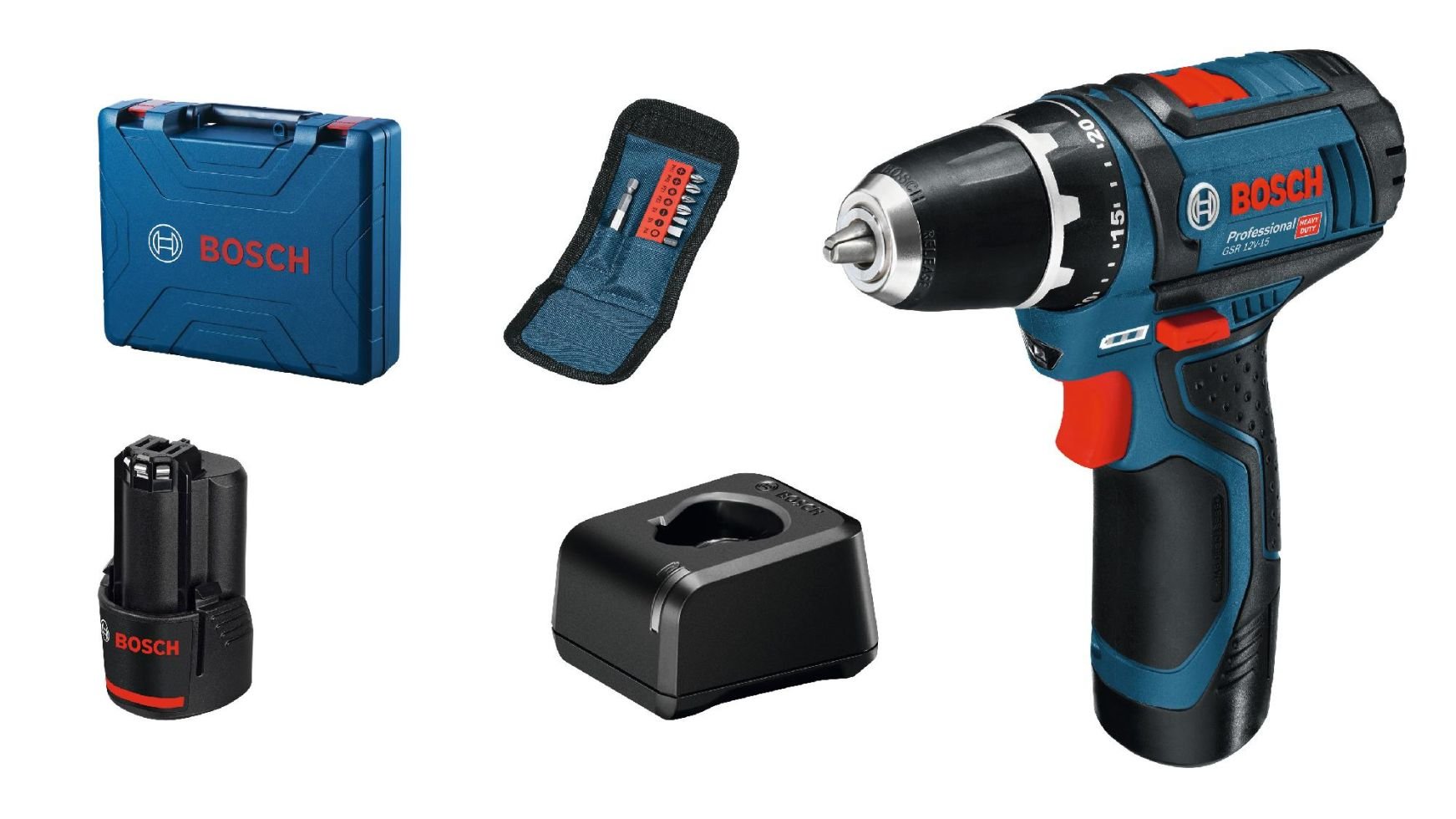 Bosch Professional AkkuBohrschrauber GSR 12V15 inkl. Akkus