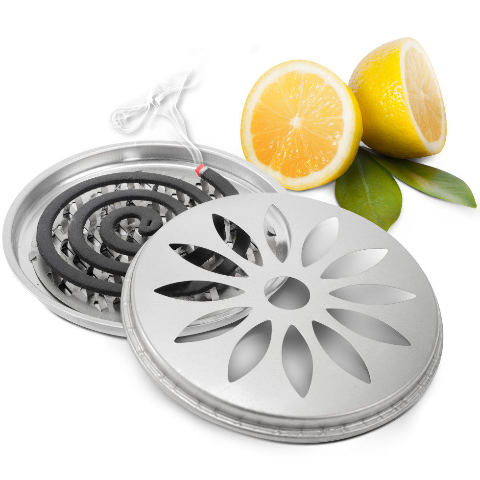 Gardigo Citronella-Räucher Set Räucherspirale mit Räucherschale GLO775850070