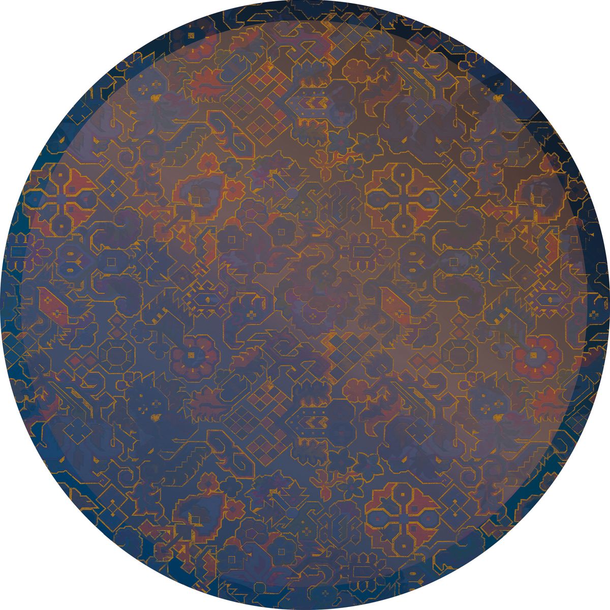 Komar Vlies Fototapete Dot Ornament Ø 125 cm, selbstklebend