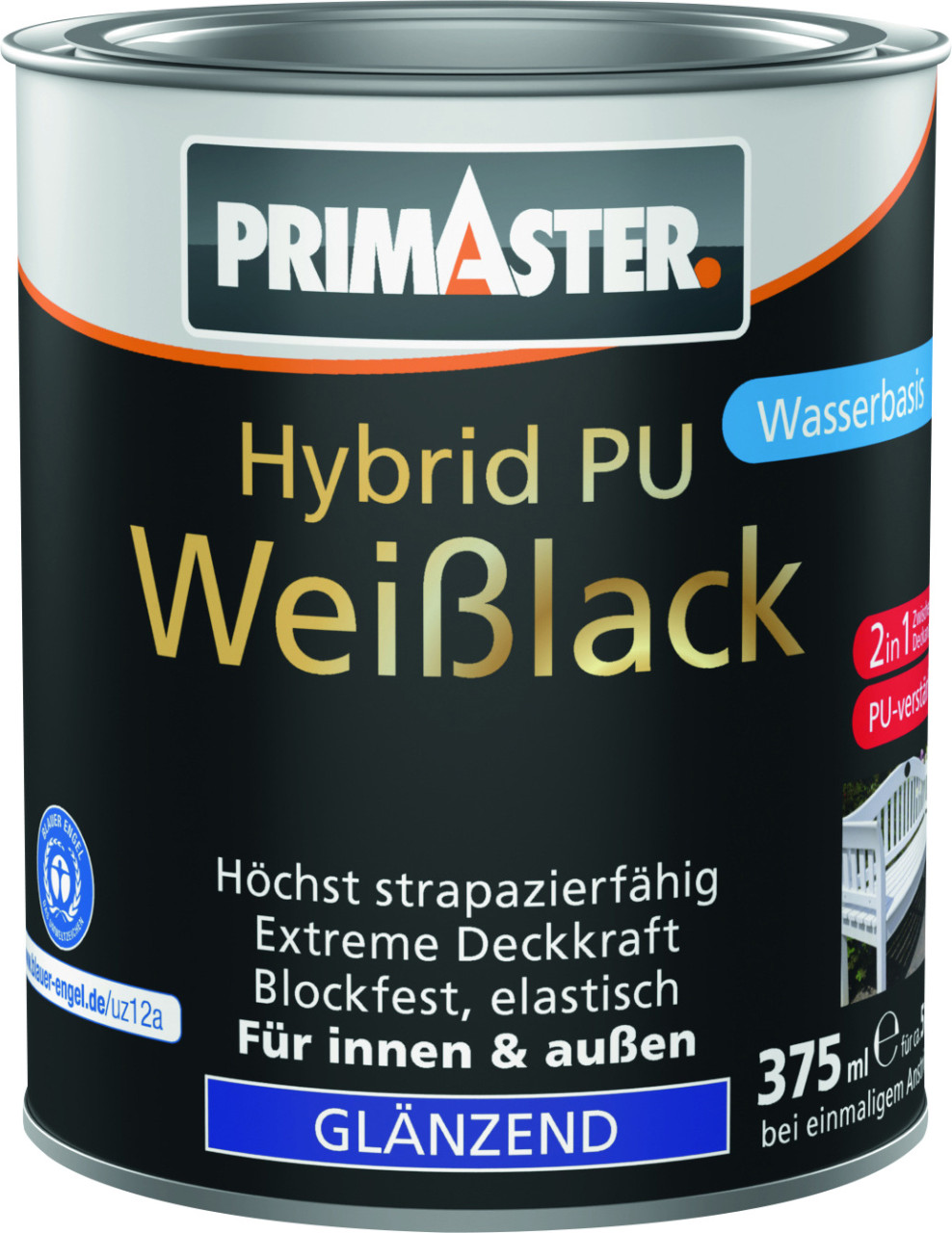 Primaster Hybrid PU-Weißlack weiß glänzend 375 ml
