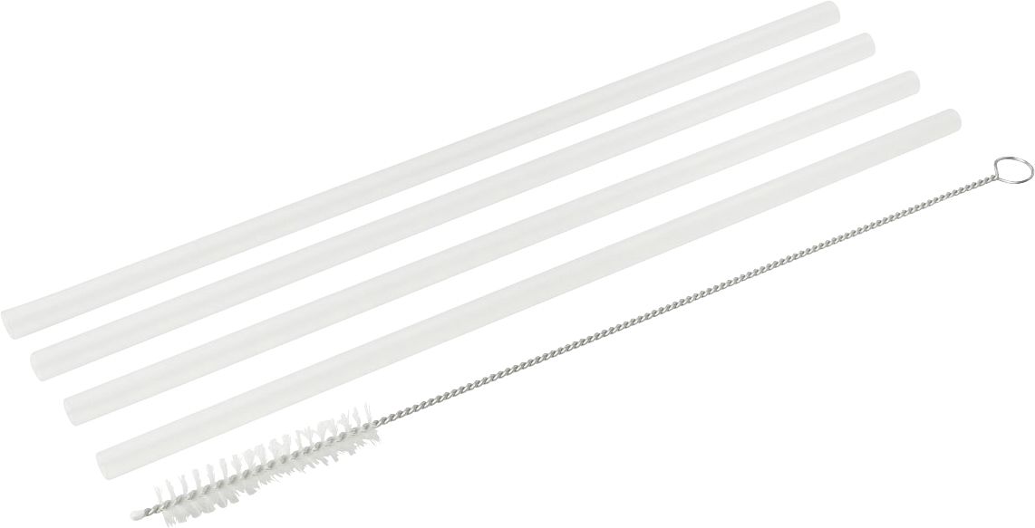 Fackelmann Trinkhalme mit Bürste Eco Kunststoff 5-teilig