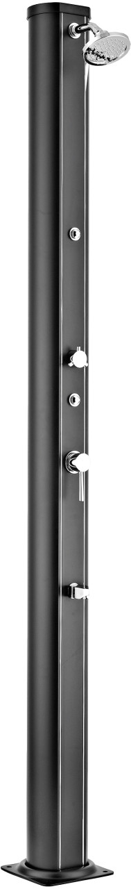Gre Nero Solardusche Schwarz, B:10cm H:210cm L:21cm, Aluminium, Outdoorduschen, Höhe: 210 Cm, 32 Liter Tank - Image 4