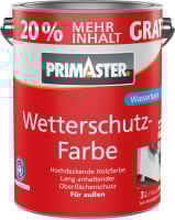 Primaster Wetterschutzfarbe 3 L weiß + 20% gratis
