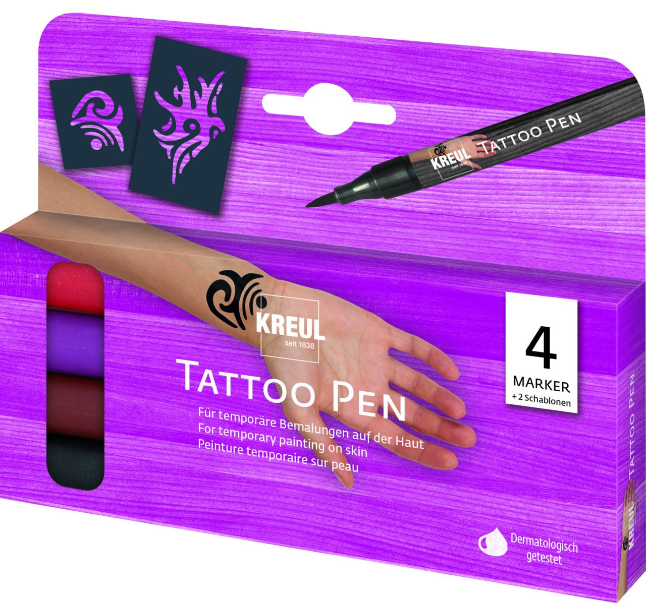 Kreul Tattoostift Tribals 4er Set Tattoo Pen GLO663151125