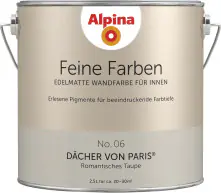 Alpina Feine Farben Wandfarbe No. 06 Dächer von Paris - romantisches graubraun 2,5 L