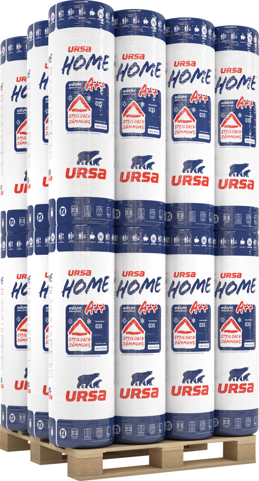 Ursa Home Klemmfilz Glaswolle WLG 035 4400 x 1200 x 120 mm 24 St. Palettenabnahme GLO779201441