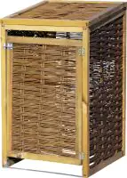 Dobar Mülltonnenbox Weide ungeschält 60 x 80 x 115cm