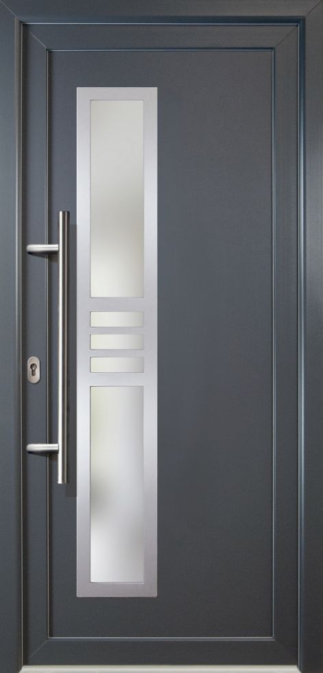 Meeth Haustür Signum PVC Modell 53 88 x 200 cm, DIN links, weiß/titan