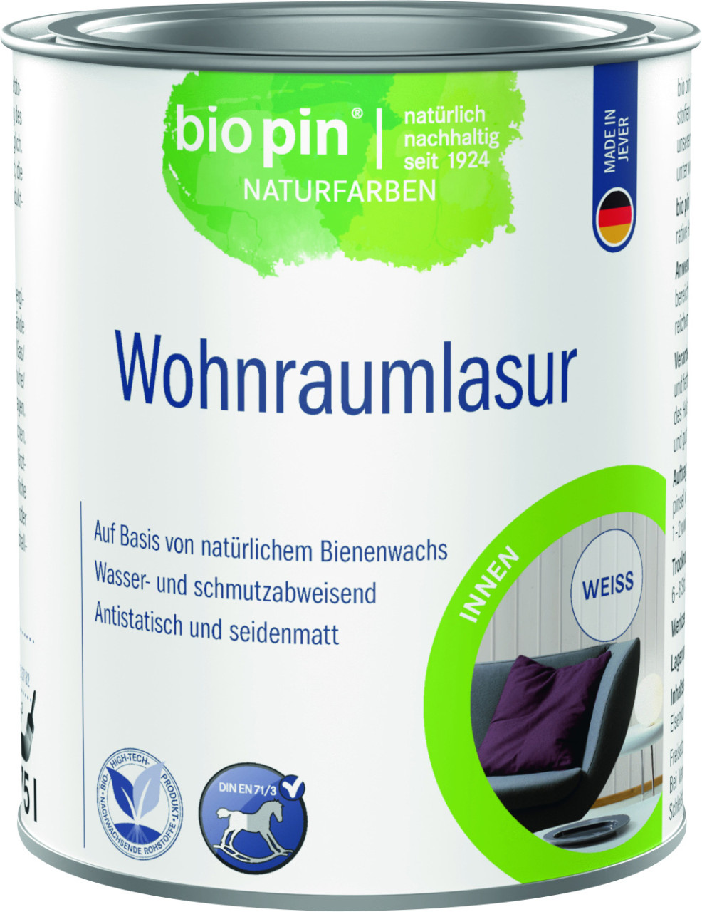 Biopin Wohnraumlasur 750 ml weiß GFM4e7fb301f