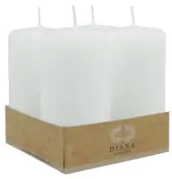 Diana Candles Stumpenkerzen Ø 6 X 11 cm weiß 4er Pack